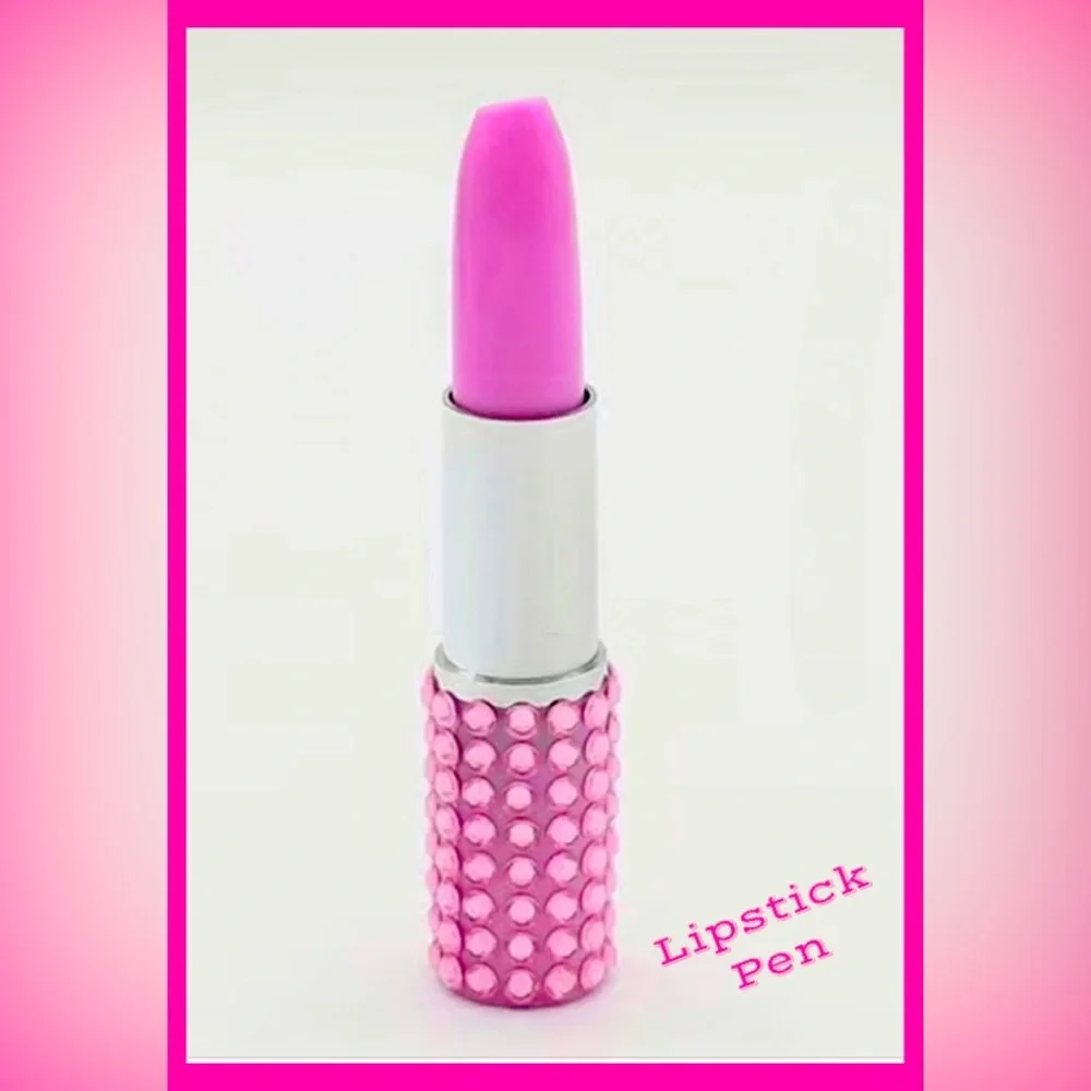 Pink Rhinestone Lipstick Pen - Picture 2 of 4